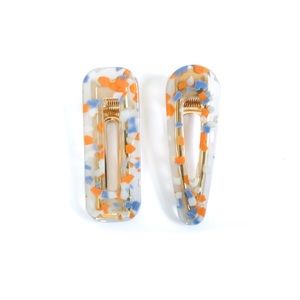 Speckled Clear Acrylic Barrette Set